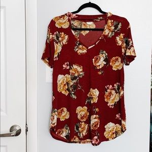 Floral maroon top